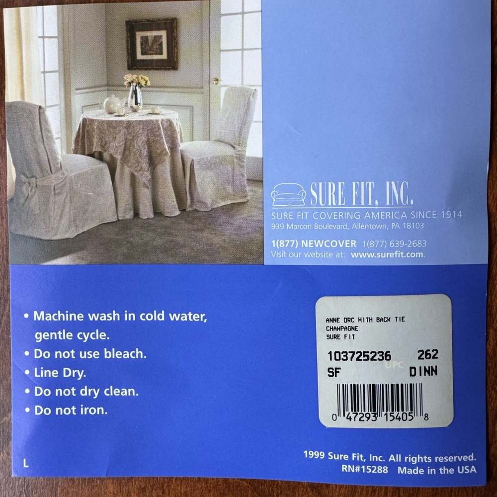 Sure Fit Champagne Dining Chair Cover - Set of 3 - Picture 8 of 9